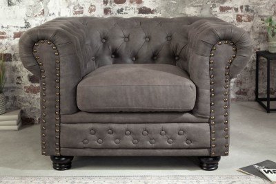 Luxus vintage fotel Chesterfield szürke