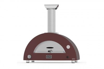 Pizza sütő BRIO HYBRID gázhoz és fához - antique red