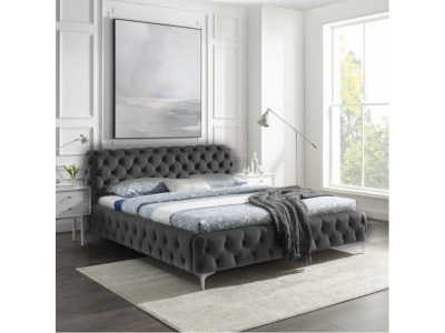 Design ágy Rococo 180 x 200 cm szürke bársony