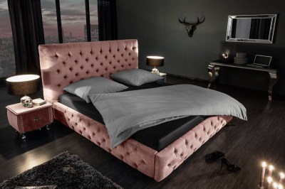 Stílusos francia ágy Laney 160x200 cm vén rózsaszín bársony