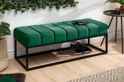 Stílusos ülőpad Halle 110 cm bársony - smaragdzöld
