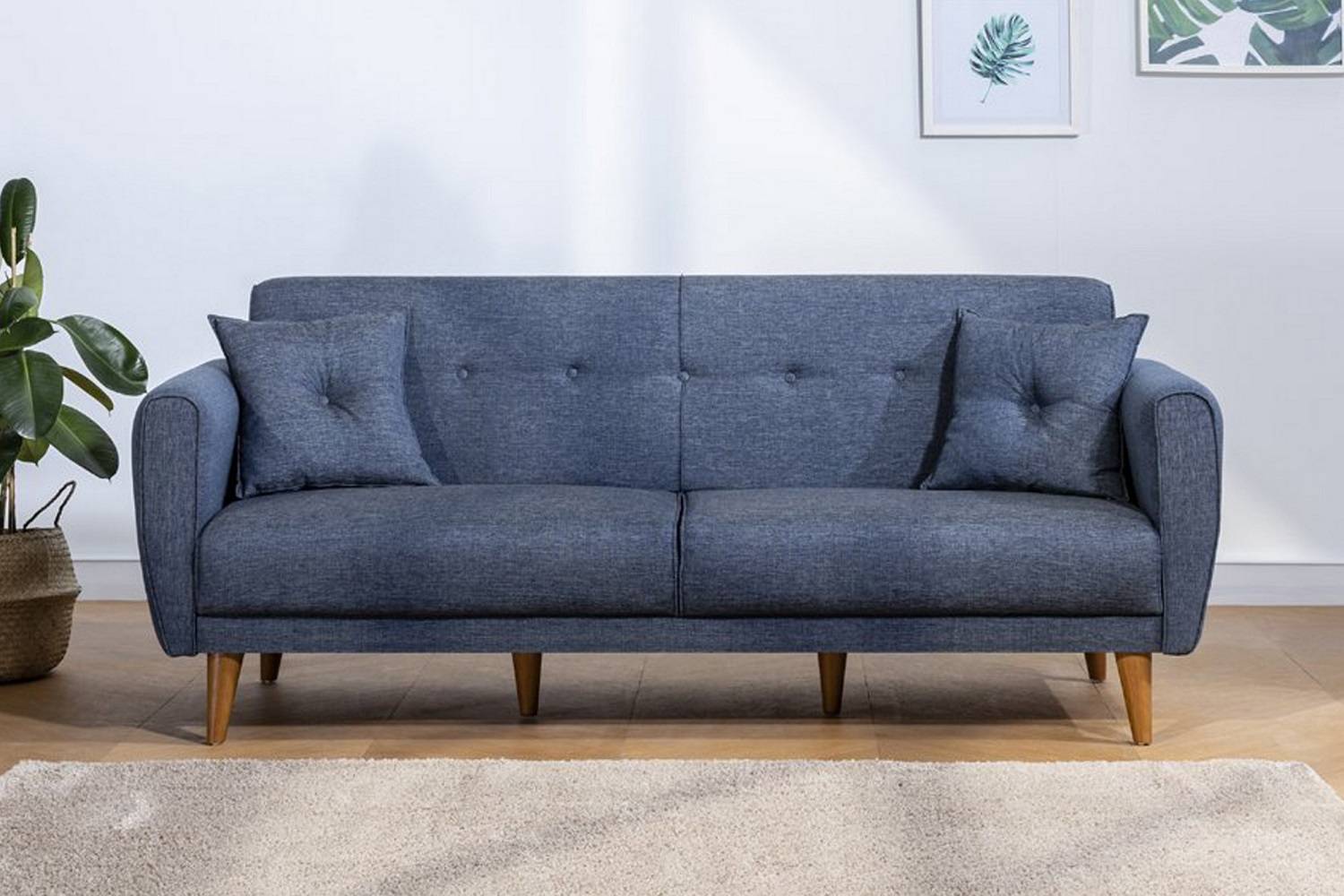 Összecsukható 3 személyes kanapé Gianetta 205 cm sötétkék