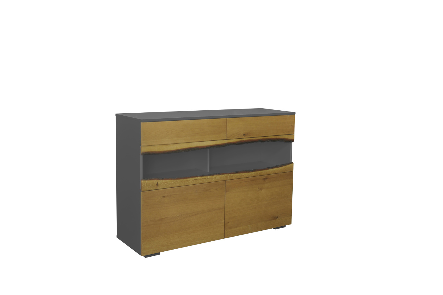 Stílusos komód Kira 120 cm tölgy - szürke
